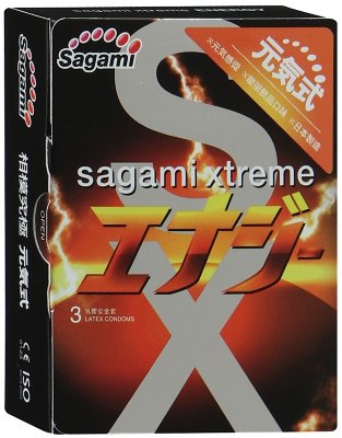 Презервативы &quot;Sagami Xtreme Energy&quot; латексные со вкусом энергетического напитка 3 шт., 