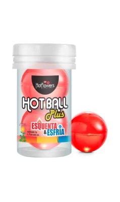Лубрикант на масляной основе &quot;Hot Ball Plus Esquenta&amp;Esfria&quot; в виде двух шариков с охлаждающе-разогревающим эффектом, 