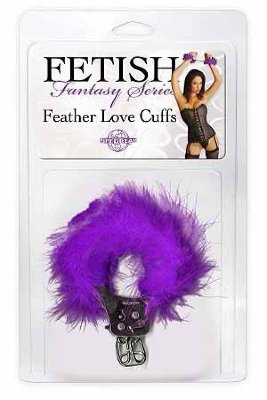 Наручники металлические &quot;Feather Love Cuffs&quot; с пухом, фиолетовые, 