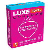 Презервативы гладкие ароматизированные "Luxe Royal Strawberry Collection"