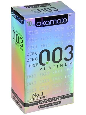Презервативы &quot;Okamoto Platinum&quot;, супер тонкие № 10, 