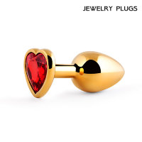 Анальная втулка "Jewelry Plugs" красный кристалл