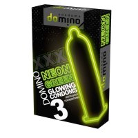 Презервативы  "DOMINO NEON GREEN"  светящиеся