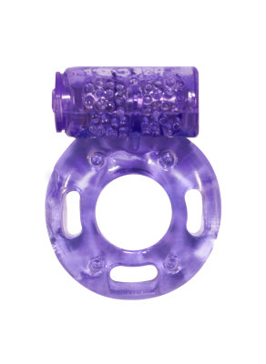 Эрекционное кольцо с вибрацией фиолетовое, 