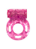 Эрекционное кольцо с вибрацией розовое