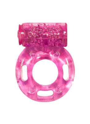 Эрекционное кольцо с вибрацией розовое, 