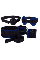 Комплект синий (кляп,маска, наручники, ошейник)