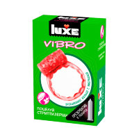 Эрекционное кольцо "Luxe Vibro" поцелуй стриптизёрши + презерватив